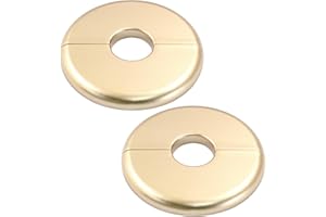 Waziaqoc 2 Pcs Wall Split Flange, ABS Round Self-Adhesive Escutcheon Plate Buckles for 0.88 Inch/22 mm Diameter Pipe(Gold)