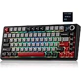 MechLands Aula F75 MAX Wireless Gaming Keyboard with Screen & Knob, 75% Hot Swappable Mechanical Keyboard with Creamy Gasket,