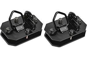 DOHUSPLE Tractor Bucket Bolt-On Hooks with Tie Down D Ring 3/8" Forged Grab Hooks,Heavy Duty MAX Load 15000 LBS, 2-Pack Black