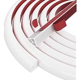 118&rdquo; Flexible Quarter Round Molding Bendable Peel and Stick Trim,White | Silicone Rubber Edge Trim for Floor,Tub,Cabinet,Flexible Shoe Molding Around Curved Stairs,Columns and Wall,0.6&rdquo; W x 0.6&rdquo; H