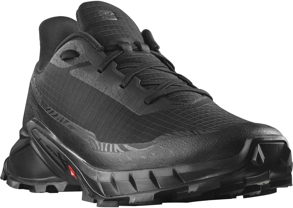Salomon Alphacross 5 Herren Trail-Laufschuhe, Starker Grip, Anhaltender Komfort, Vielseitige Performance, Black, 44 2/3 5