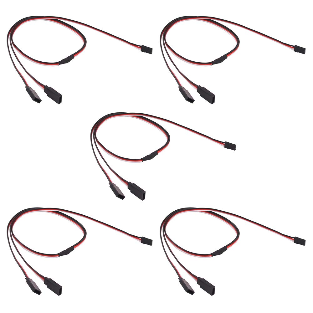 OliRC 5pcs 24" / 600mm Servo Y Harness Extension Cord Cable 22awg 60 cores for RC Car Helicopter Servo Receiver Wire Lead(C145-5)