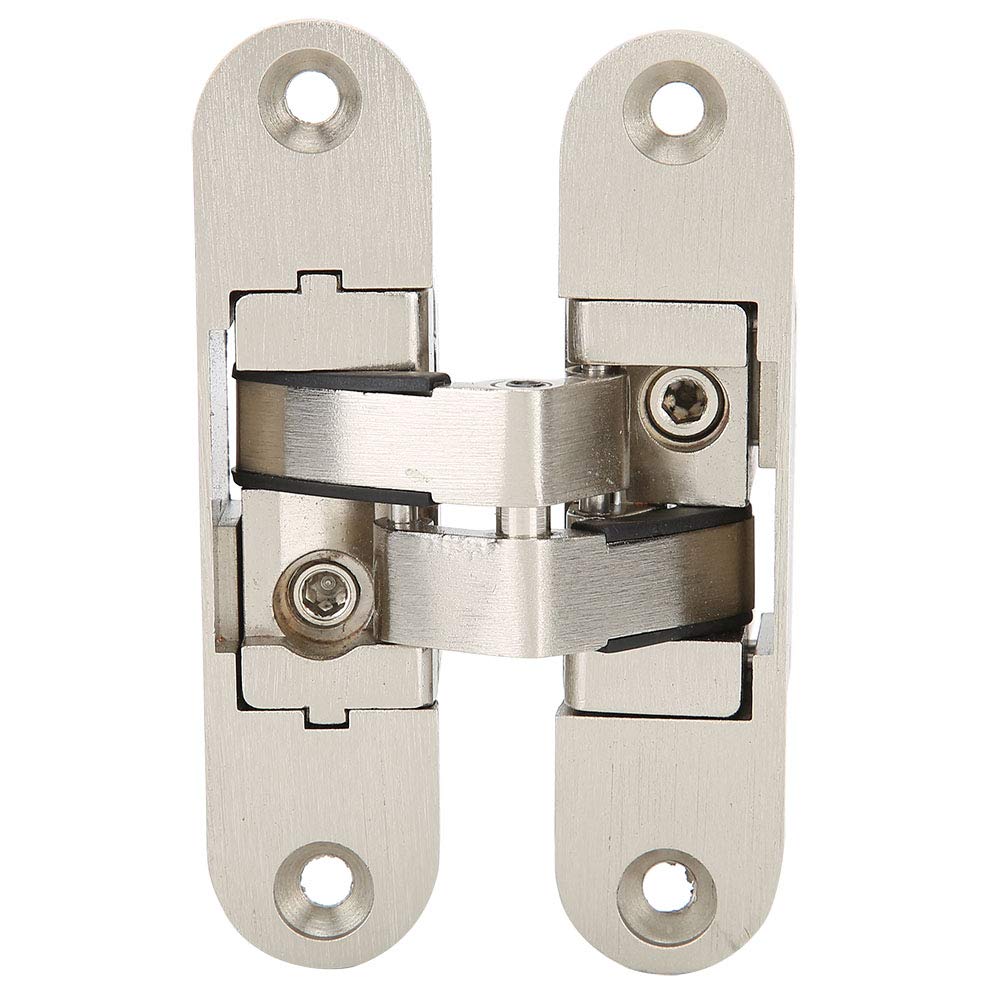 Nikou Zinc Alloy Hinge, Adjustable Crossed Concealed Hinge Accessory Low Noise Furniture Hardware Wear Resistance for Folding Door (23mm*95mm)