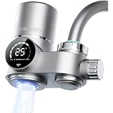 Water Filter for Sink Faucet, NSF Certified Faucet Mount Water Filtration with Real-Time Filter Life Indicator, Reduces Lead Chlorine, Heavy Metals (Incl. 1 Filter, 13 adaptors)