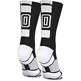 ChalkTalkSPORTS Custom Team Socks | Choose Your Number | Youth & Adult Performance Socks - Black