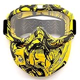SPOSUNE Motorcycle Goggles Detachable Face