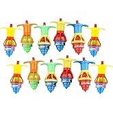 12pcs Kids Light Up Rotating Gyroscope, Boys Girls Holiday Party Portable Cute Funny Flashing LED Gyroscope Toy