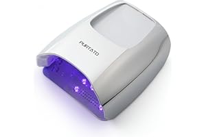 Purtato Professional Cordless Rechargeable UV LED Nail Lamp with 4 Timer Setting and 126W High Power Quick Drying Nail Dryer (Plating Silver)