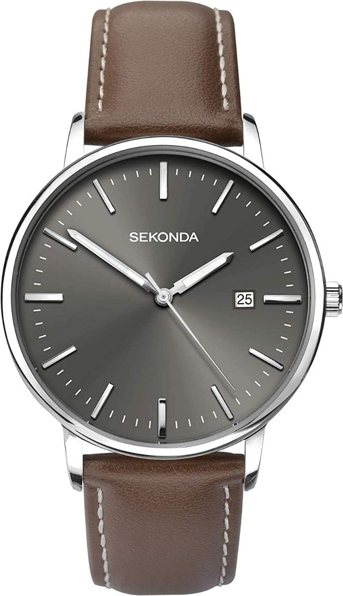 SEKONDA Unisex-Adult Analogue Classic Quartz Watch with Leather Strap 1378.27