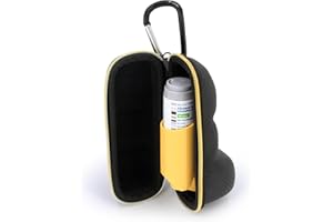 CASEMATIX Asthma Inhaler Case with Lanyard and Clip On Keychain Carabiner, Inhaler Holder Extended to Fit Standard Rescue and New Albuterol Inhaler Devices up to 4 Inches - Includes Asthma Case Only
