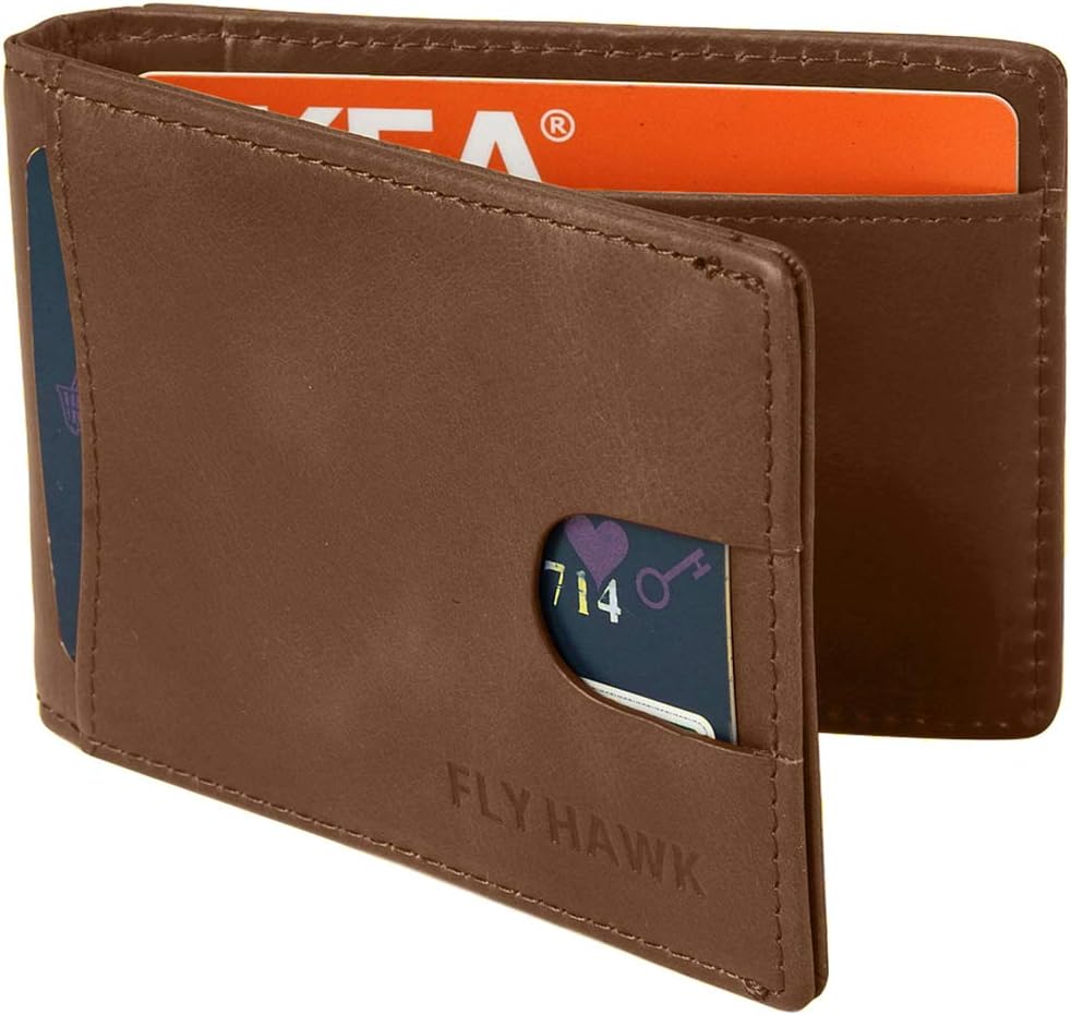 Wallets for Men RFID Blocking Slim Bifold Genuine Leather Minimalist Front Pocket Wallets with Money Clip