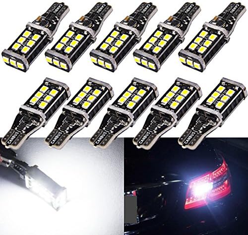 10 x 921 912 Backup Reverse Lights,T15 T10 PX Chipsets LED Bulbs 800 lumens Super Bright Canbus Error Free Pure White 6000K Lamp(Pack of 10)