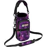 NATURE PIONEOR Water Bottle Holder with Strap,Water Bottle Carrier Bag Sling Sleeve with Adjustable Shoulder Strap & Handle and Large Phone Pocket for Walking,Hiking,Travelling for 25oz/32oz/40oz/64oz