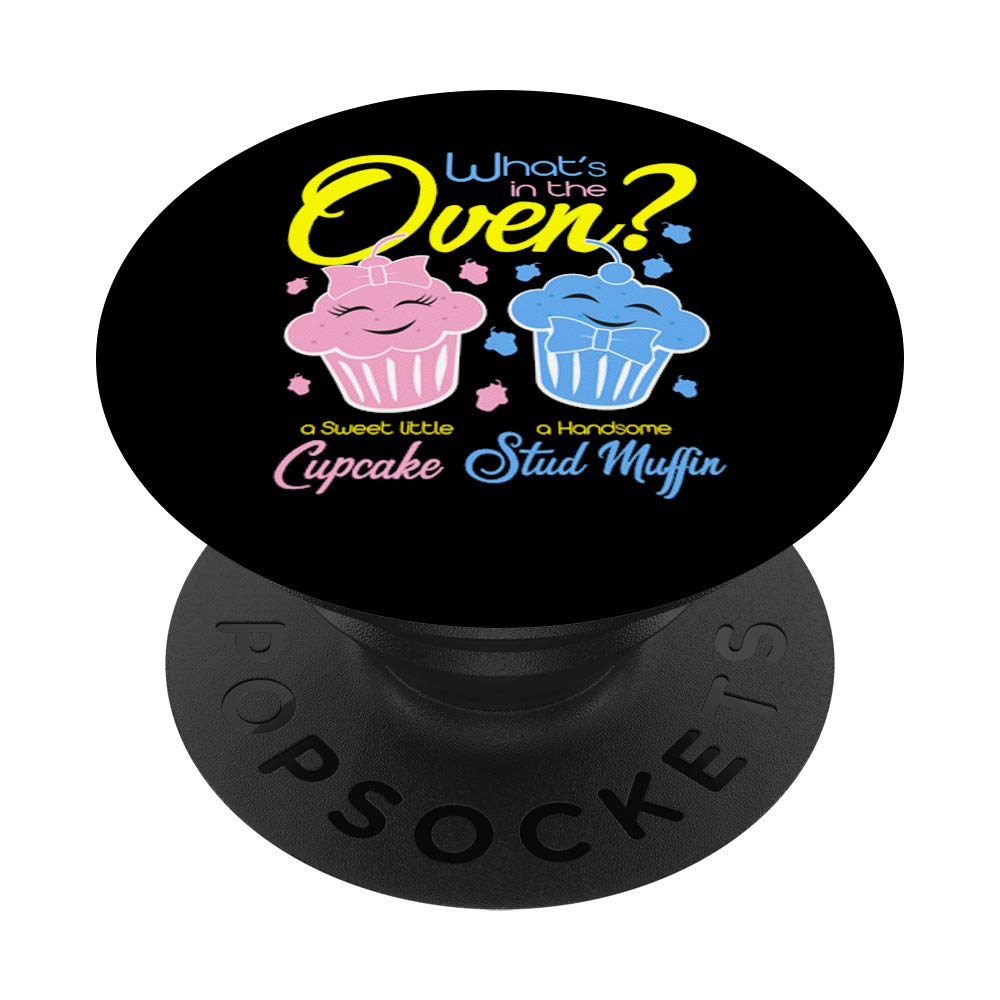 Gender Reveal Party What's In The Oven? Cupcake or Muffin PopSockets PopGrip: Swappable Grip for Phones & Tablets