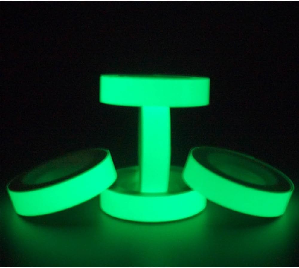 DUOFIRE Luminous Tape Sticker,9.84' Length x 0.47" Width (1.2cm3m) High Luminance Glow Removable Waterproof Photoluminescent Glow in The Dark Safety Tape (Size-No.5): Arts, Crafts & Sewing