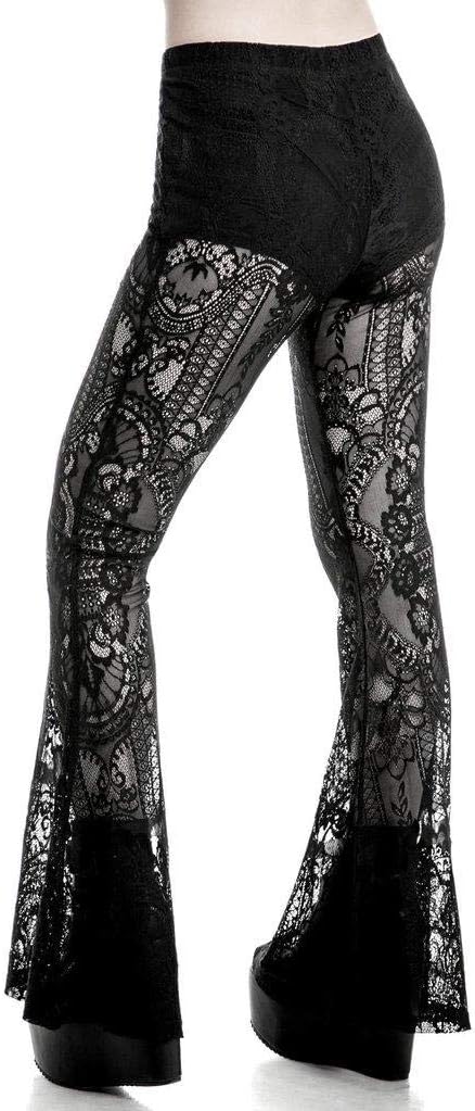 Killstar Bella Morte Bell Bottoms Black