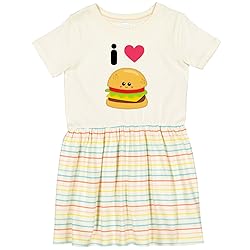 inktastic I Love Cheeseburgers Toddler Dress 5-6