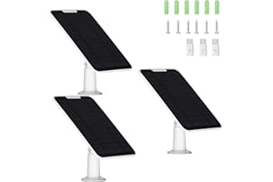 OMIENTION Upgrade 5V 6W Solar Panel for Security Camera, Compatible with Eufycam 2C/2C Pro/2/2 Pro/E20/E40/E, Continuous Power Supply with Micro USB Port, USB-C Adapter and 9.8ft/3m Charging Cord, 3 Pack