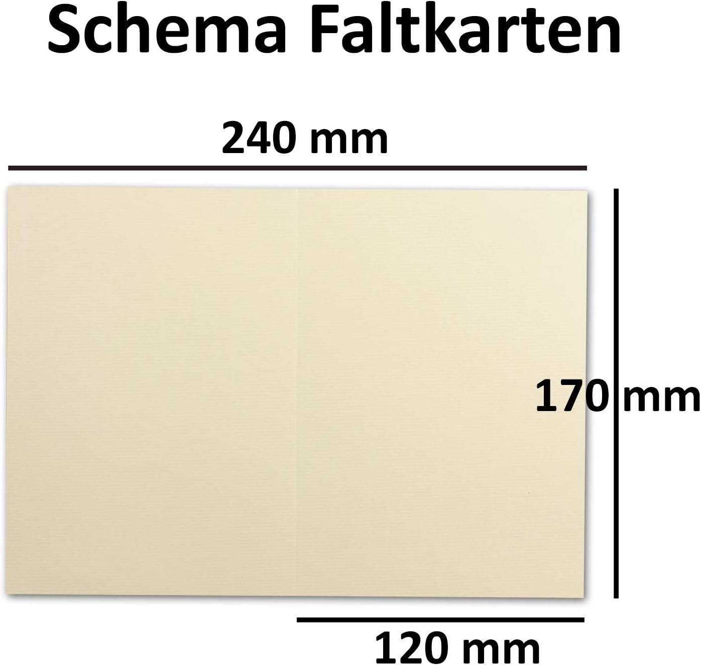 Card Packs/Folding Cards/Envelopes B6 in Cream Chamois/Ribbed 100 Sets Creme-Chamois - Image 4