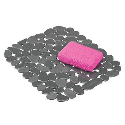 Buy Mdesign Adjustable Kitchen Sink Dish Drying Mat Grid Soft Plastic Sink Protector Cushions Sinks Stemware Glasses Dishes Quick Draining Pebble Design Small 12 4 Long Charcoal Gray Online In Indonesia B07bh1fgqb