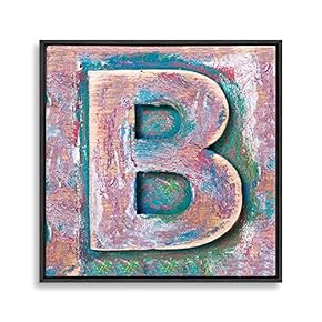 Framed Canvas Wall Art Alphabet Canvas Prints Home Artwork Decoration for Living Room,Bedroom - 16x16 inches
