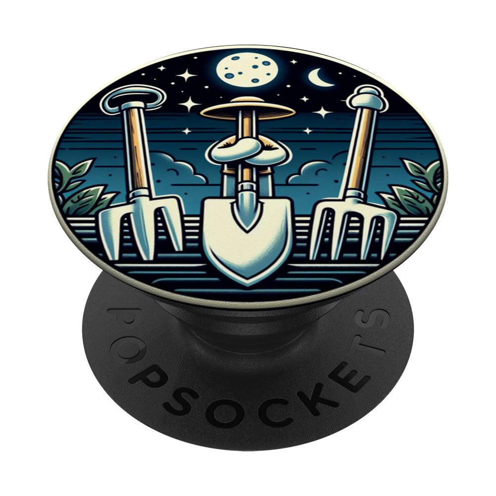 Midnight Gardening Club Enthusiast Moon Phase Lover PopSockets Swappable PopGrip