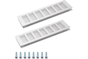 Heyiarbeit 2Pcs Bathroom Door Air Vent Grille 11.81" x 3.15" Aluminum Alloy Air Vent Rectangle Ventilation Grille Cover for W