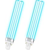 Kittmip 2 Pcs UV UV-C Light Bulbs 9W G23 Base Replacement Bulb | for Outdoor Pond Clarifier Lamp Compatible with UVE9 CF400 CF500 UVCP-9 JUP-01 303B 304B R18 R18D R2000