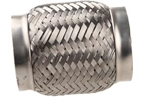 ADLERSPEED 2.5" ID Exhaust Flex Pipe 4" Length Stainless Steel Coupling Interlock