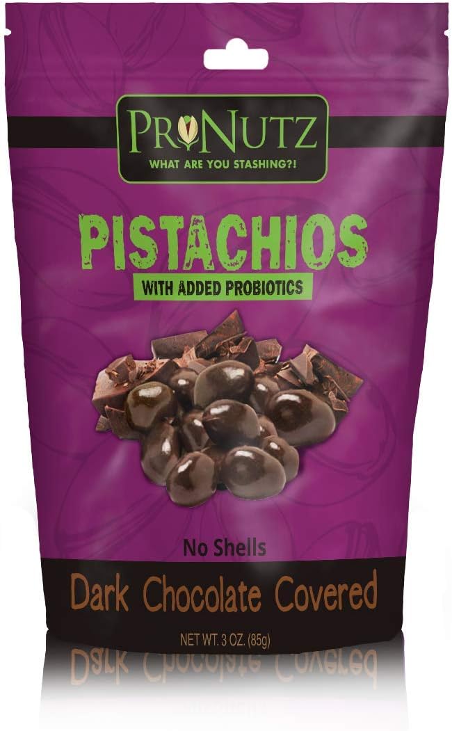 Pronutz Pistachios with added Probiotics 3oz (Dark Chocolate Covered)
