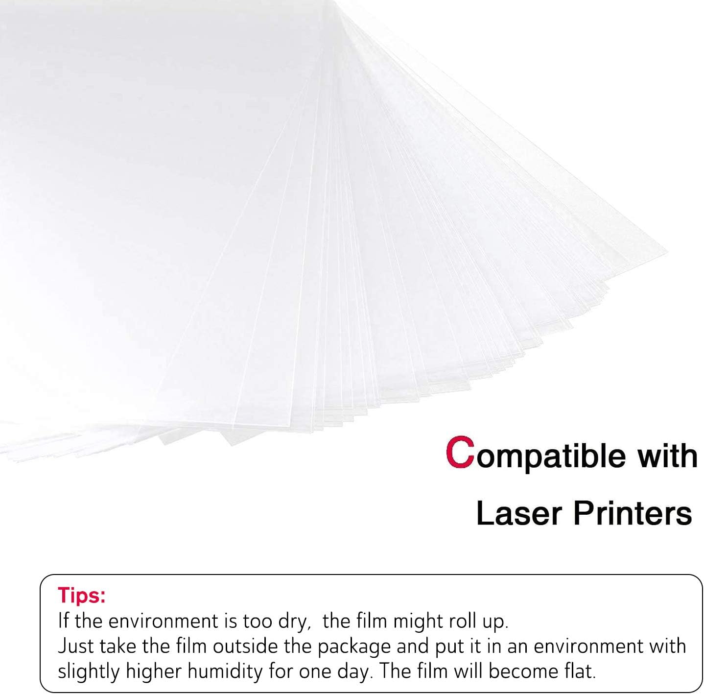 Koala OHP Film Overhead Projector Film 8.5x11 Inches Dual-side Printing Film for Laser Printer : Office Products
