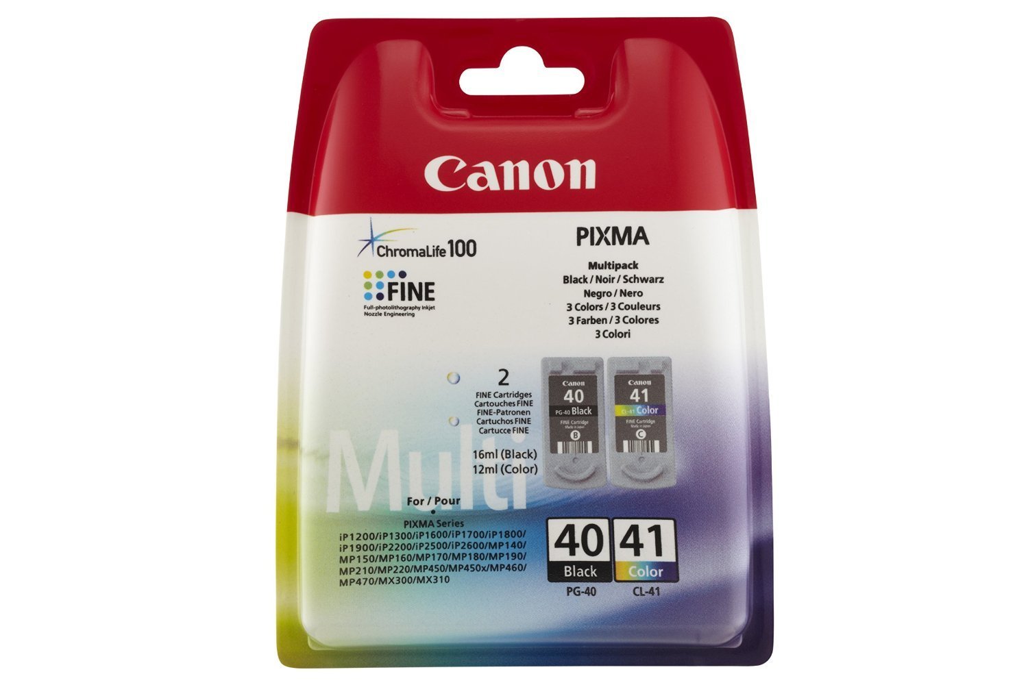 Canon DUO PACK black & colour ink cartridge for various printers (click to view printers)