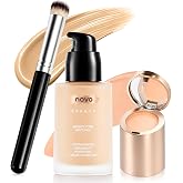 2-in-1 Full Coverage Liquid Foundation + Cream Concealer, Natural Beige | Long Lasting Waterproof Lightweight Hydrating Face Foundation for Combination&amp;Dry Skin Flawless Dewy Finish Base Face Makeup