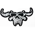 Music D Patch 10.3x6.3 CM Gothic Skull Iron-On Embroidered Applique Patch