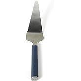 Calphalon Edge Pie Server, Kitchen Cake Server, Baking Server Tool, Stainless Steel Pie Server with Serrated Edge, Cake and Dessert Cutter for Clean Slicing (Navy Blue)