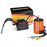 GoolRC 3650 Brushless Motor and ESC Combo, 3500KV Brushless Motor with Brushless 60A ESC for 1/10 Scale RC Car Truck Indispen