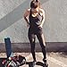 PHOTNO athletic pants women yoga workout gym leggings Stretch Sports Pants Trousers (S, Black)