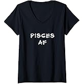 Pisces AF Astrology Constellation Horoscope Zodiac Sign V-Neck T-Shirt