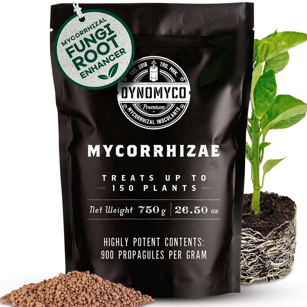 DYNOMYCO Mycorrhizal Fungi Inoculant, 750g/26.5oz – Boosts Root Growth, Yields & Nutrient Uptake – 900 Propagules/g, Concentrated Granules, & OMRI Compliant – Seed Starter Soil Mix Compatible