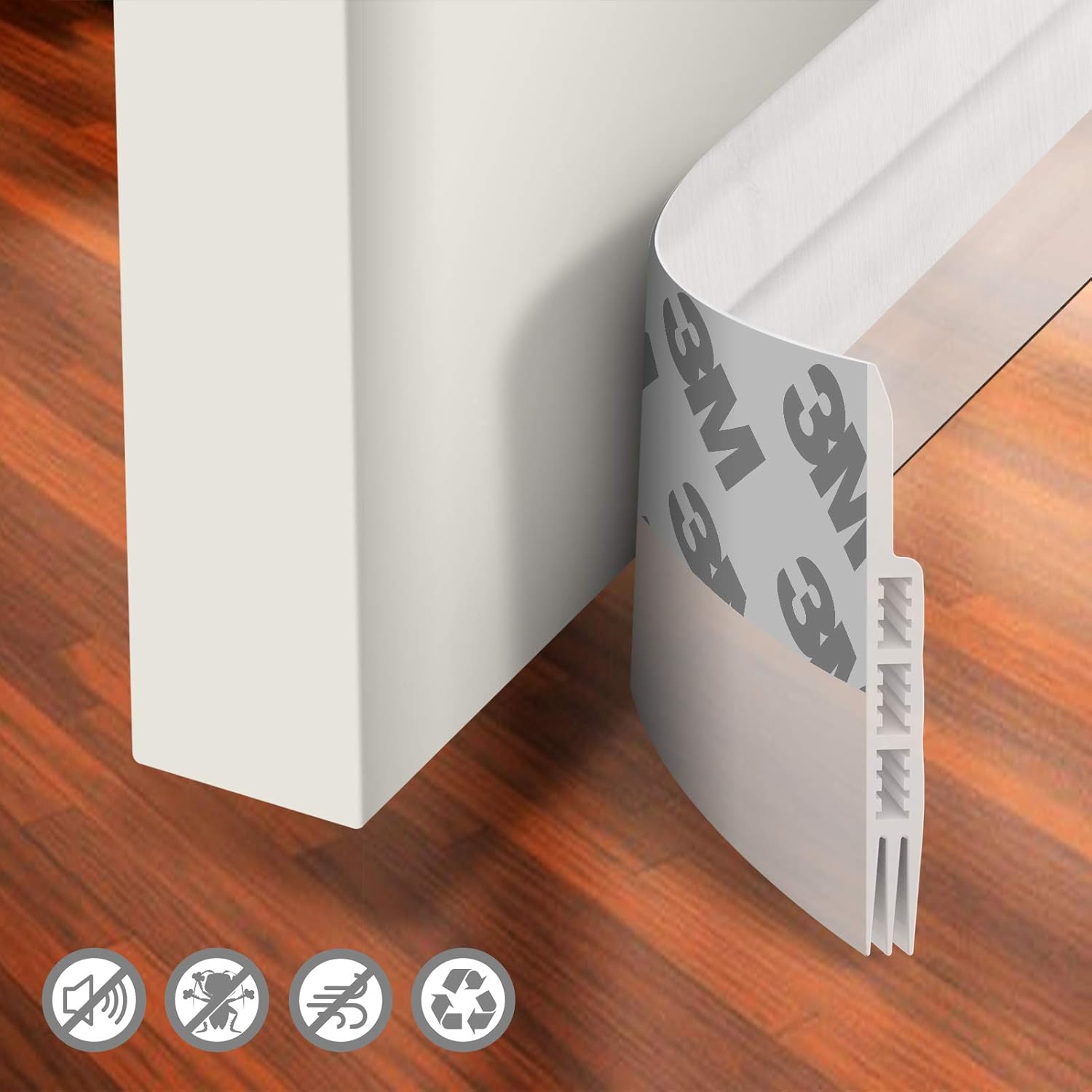 Holikme Door Draft Stopper Under Door Draft Blocker Insulator Door Sweep Weather Stripping Noise Stopper Strong Adhesive 39" Length (Transparent): Home & Kitchen