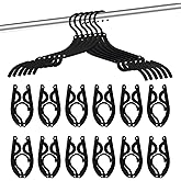 12 PCS Travel Hangers - Cruise Ship Essentials Portable Folding Clothes Hangers Travel Essentials Foldable Clothes Drying Rack for Travel (Black)
