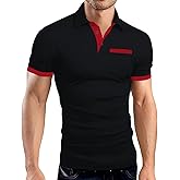 LOGEEYAR Men Polo Shirt Slim Fit Short Sleeve Cotton Golf Shirt Solid Performance Casual T-Shirts