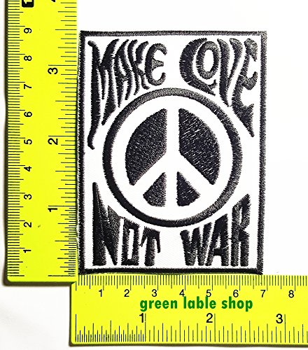 3 Pieces peace make love not war band Patch Logo Sew Iron on Embroidered Appliques Badge Sign Costume Send Free Registration