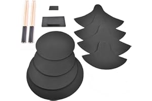 Drum Mute Pads, Cymbal Silencers Set, 12-Piece Drum Dampeners Kit with Cymbal Pad + Drum Pads + Drumstick, Compatible with 10