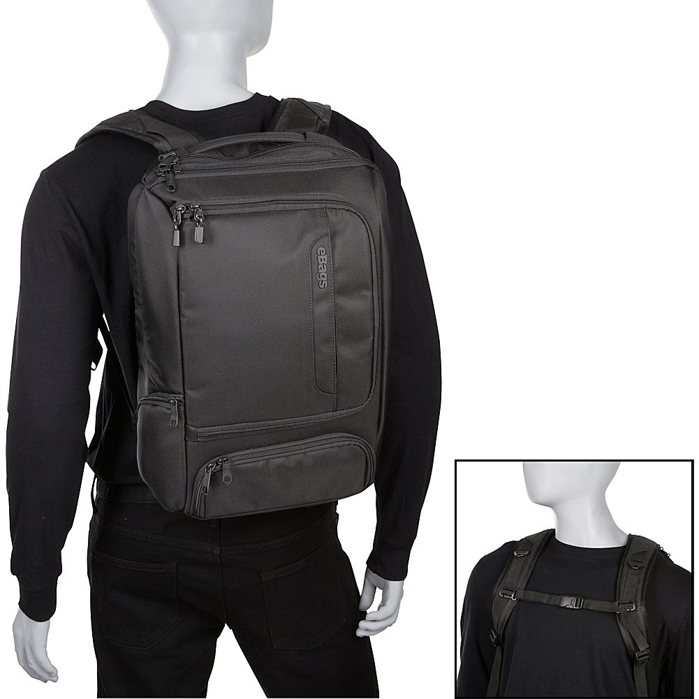 eBags Professional Slim Laptop Backpack (Solid Black) eBay