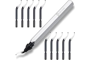 Atdcoek Swivel Deburring Tool with Extra High Speed Steel Blades - Deburring Tool for Metal, Resin, PVC Pipes, Copper Pipe, Plastic, 3D Printing - Reamer Tool