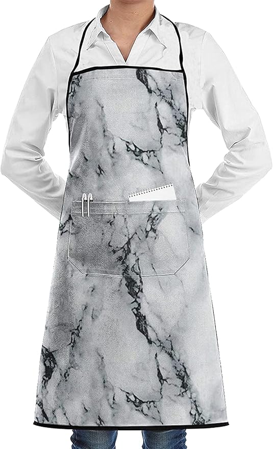 MODORSAN Nahtlose Wiederholungsschürzen aus schwarzem weißem Marmor für