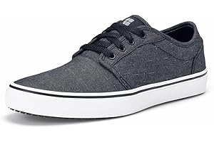 Shoes for Crews Merlin, Men's, Women's, Unisex Slip Resistant Food Service Work Sneakers, Water Resistant, Canvas, Black Or Grey