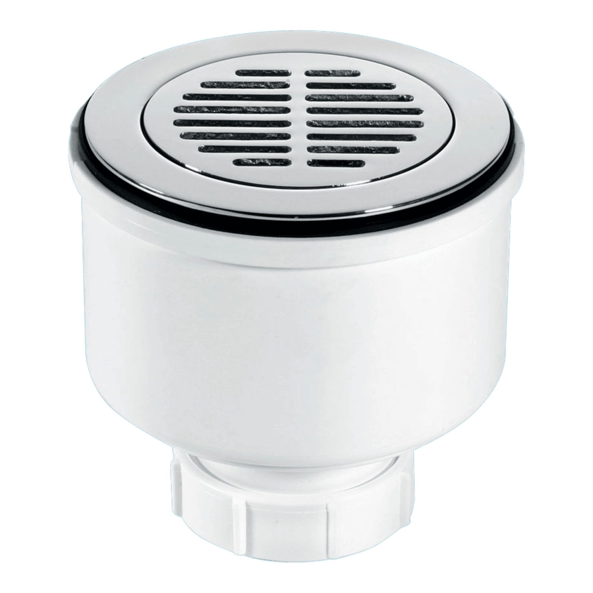 McAlpine 90mm x 50mm Shower Trap - 2" Universal Vertical Outlet & Removable Flange - ST90CPB-S-V