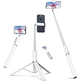 ATUMTEK 68.5" Selfie Stick Tripod, Aluminum Phone Tripod with Rechargeable Bluetooth Remote & 360° Rotatable, Compatible with